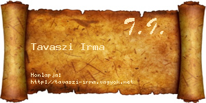 Tavaszi Irma névjegykártya